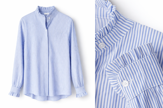 CAMISA BRISA - RALLAS CON DETALLE RIZADO