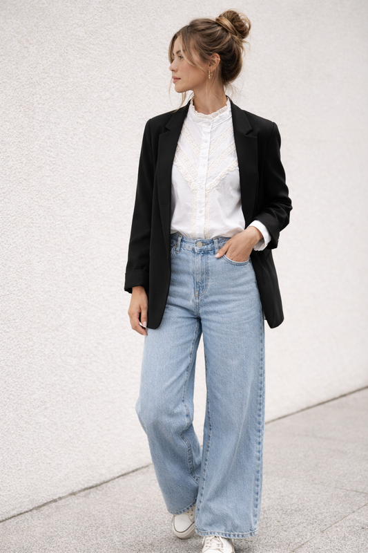 CAMISA SWEET- BLANCA CON ENCAJE